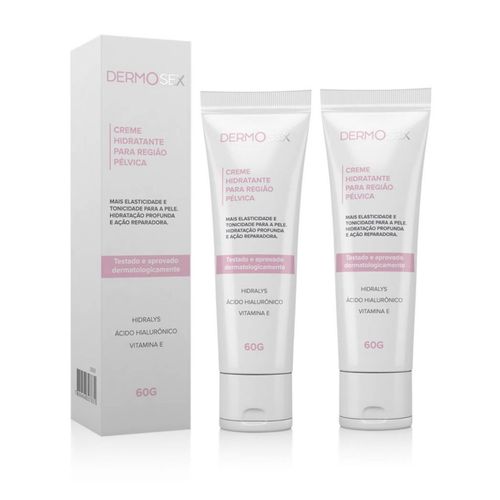 Kit 2x Creme Hidratante Intimo com Ácido Hialurônico e Vitamina E Região Pélvica 60g