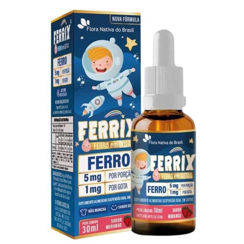 FERRIX KIDS FERRO GTS 30ML SAB MORANGO FLORA NATIVA FERRIX KIDS FERRO GTS 30ML SAB MORANGO FLORA NATIVA