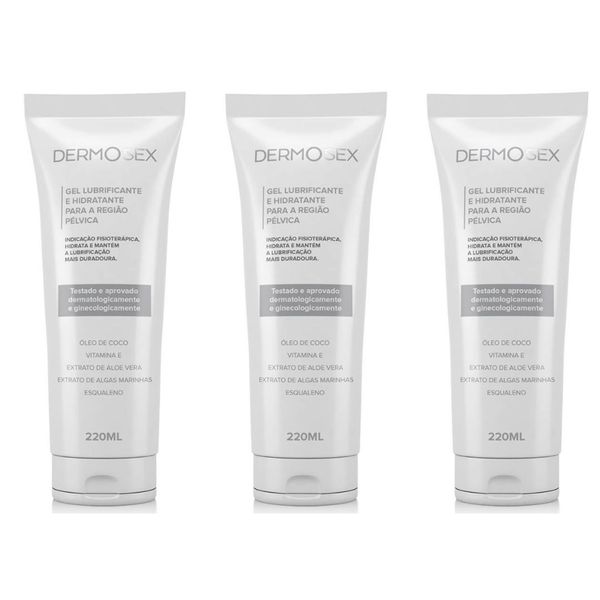 Combo 3x Hidratante Intimo Feminino e Lubrificante Fórmula Exclusiva 220ml