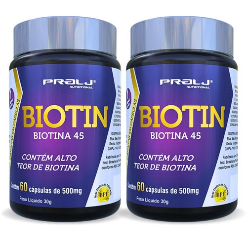 BIOTIN 45 BIOTINA 45mg 60 CÁPSULAS KIT 2