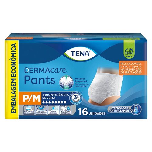 Roupa Íntima Tena Pants Dermacare Tam P/M 16 unidades Roupa Íntima Tena Pants Dermacare Tam P/M 16 unidades