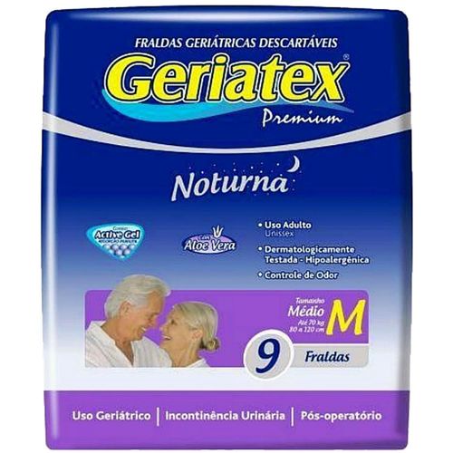 Fralda Geriátrica Geriatex Premium Noturna Tam M - 09 fraldas