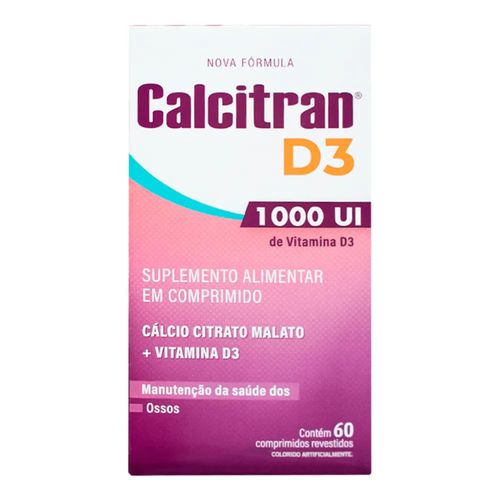 Suplemento Alimentar Calcitran D3 1000UI - 60 Comprimidos Revestidos