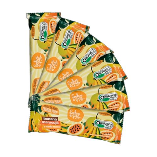 Kit 6X: Barra de Frutas Banana e Maracujá Orgânica Selva e Paz 30g
