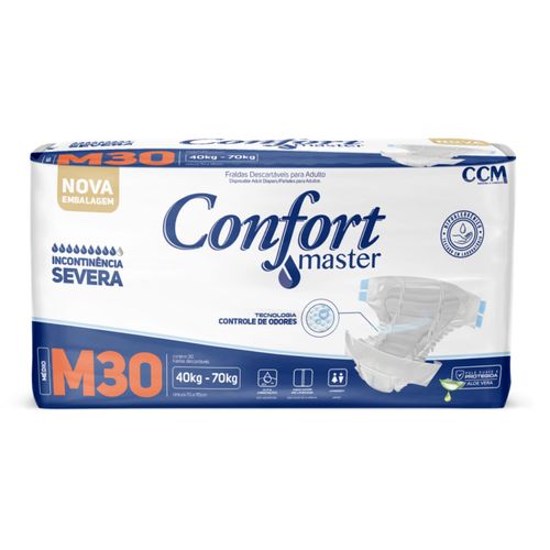 Fralda Geriátrica Confort Master - M - Com 30 Unidades