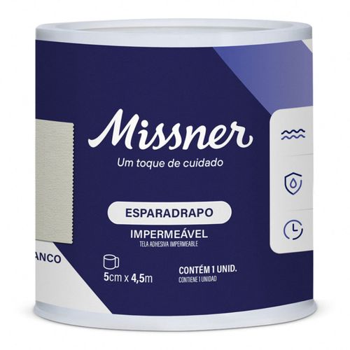 Esparadrapo Impermeável Missner - Branco - 5cm x 4,5m Esparadrapo Impermeável Missner - Branco - 5cm x 4,5m