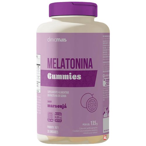 MELATONINA EM GUMMIES SABOR MARACUJA 30 GOMAS - CLINICMAIS MELATONINA EM GUMMIES SABOR MARACUJA 30 GOMAS - CLINICMAIS