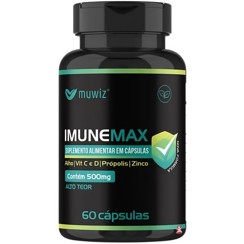 IMUNEMAX - ALHO + VIT C + VIT D + PRÓPOLIS + ZINCO 60 CAPSULAS - MUWIZ