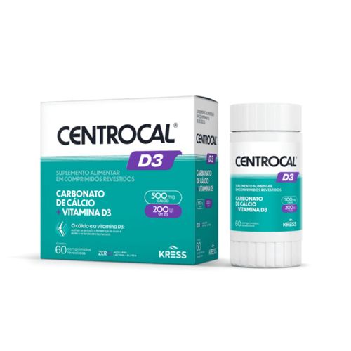 Centrocal D3 Suplemento Alimentar Cálcio + Vitamina D3 Kress 60cpr Centrocal D3 Suplemento Alimentar Cálcio + Vitamina D3 Kress 60cpr