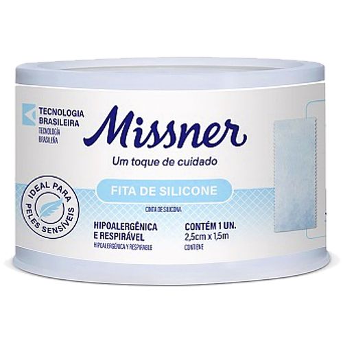 Fita de Silicone Missner Hipoalérgica 2.5cmx1.5m - unidade