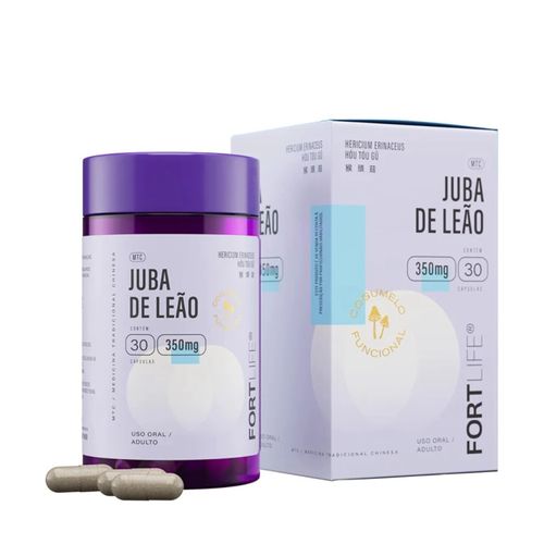 Suplemento Alimentar Juba de Leão 350mg FortLife - Cogumelo Funcional - 30cps