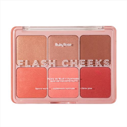 Ruby Rose Paleta de Blush e Iluminador Flash Cheeks HBM1000 Ruby Rose Paleta de Blush e Iluminador Flash Cheeks HBM1000