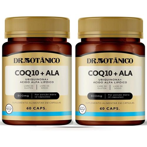 KIT 2 COQ10 + ALA (UBIQUINONA + ACIDO ALFA LIPOICO) 800MG 60CAPS DR. BOTANICO KIT 2 COQ10 + ALA (UBIQUINONA + ACIDO ALFA LIPOICO) 800MG 60CAPS DR. BOTANICO