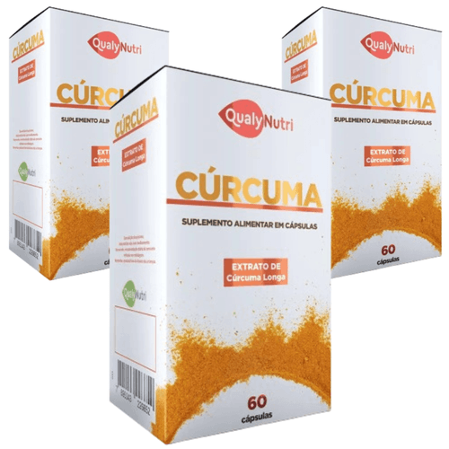 Kit C/3 Cúrcuma Longa C/60 Cápsulas - Qualy Nutri