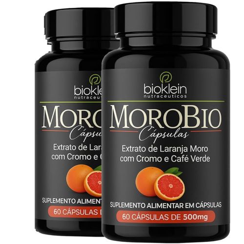 KIT 2 MOROBIO 500MG 60 CÁPSULAS EXTRATO DE LARANJA MORO COM CROMO E CAFÉ VERDE, BIOKLEIN KIT 2 MOROBIO 500MG 60 CÁPSULAS EXTRATO DE LARANJA MORO COM CROMO E CAFÉ VERDE, BIOKLEIN