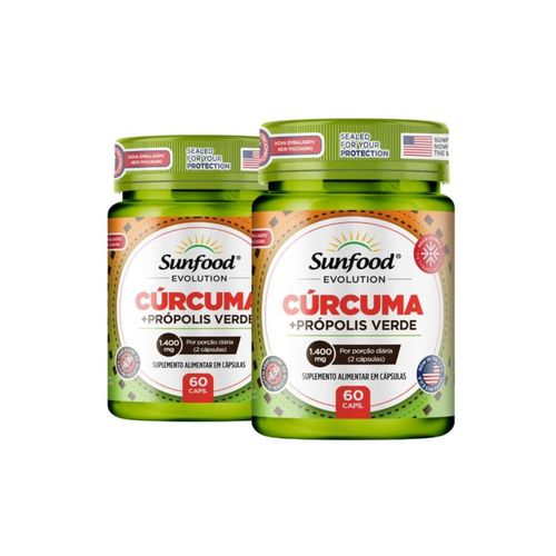 KIT 2 CURCUMA + PROPOLIS VERDE 60CAPS SUNFOOD EVOLUTION KIT 2 CURCUMA + PROPOLIS VERDE 60CAPS SUNFOOD EVOLUTION