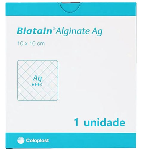 Curativo Biatain AG Coloplast Prata/Cálcio 3760 10x10cm - unidade Curativo Biatain AG Coloplast Prata/Cálcio 3760 10x10cm - unidade