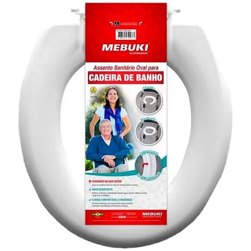 Assento Sanitário Oval Mebuki para Cadeira de Banho Fechado - unidade