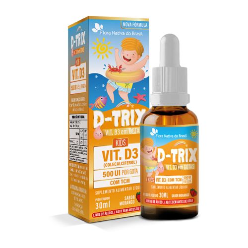 D-trix ( Vitamina D3 Em Gotas Infantil) 30ml - Flora Nativa Sabor Morango