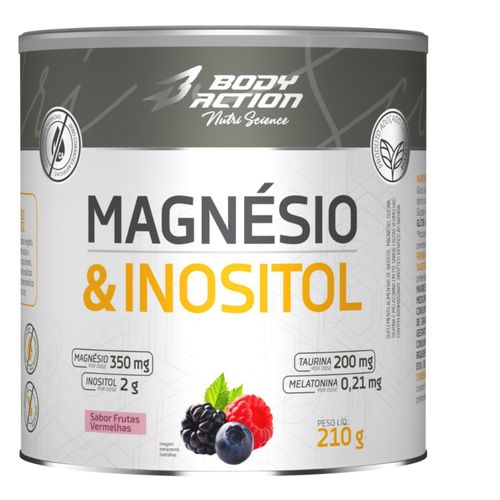 Magnésio E Inositol Taurina Melatonina 210g Bodyaction Sabor Frutas Vermelhas Magnésio E Inositol Taurina Melatonina 210g Bodyaction Sabor Frutas Vermelhas