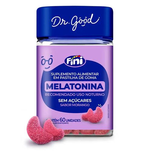 Kit 2 Melatonina Gomas Dr Good Fini 60 Unids Regulador Sono Original Morango ( 120 Gomas)