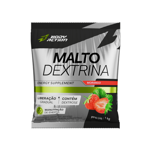 Maltodextrina Malto Dextrin 1kg - Bodyaction - Morango Maltodextrina Malto Dextrin 1kg - Bodyaction - Morango