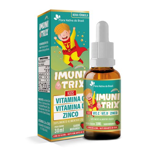 Imunitrix (vitamina C, Vitamina D, Zinco) 30ml Sabor Morango