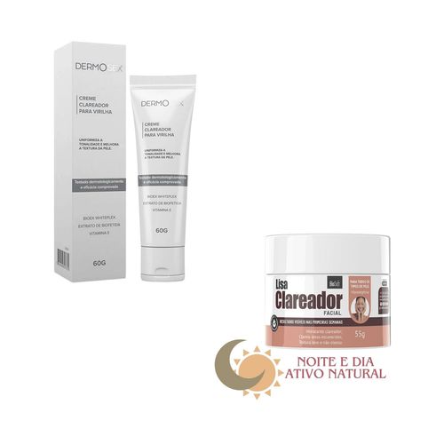 Creme Clarear Virilha + Clareador Facial Combo Mancha Escura