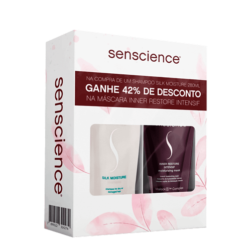 Kit Senscience Silk Moisture Inner Restore - Máscara 150ml + Shampoo 280ml NULO Kit Senscience Silk Moisture Inner Restore - Máscara 150ml + Shampoo 280ml NULO