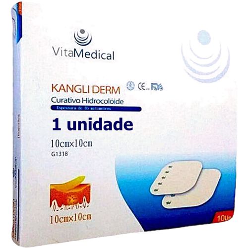 Curativo Hidrocoloide Kangli Derm Extrafino Vita Medical - 10 x 10 cm - Unidade