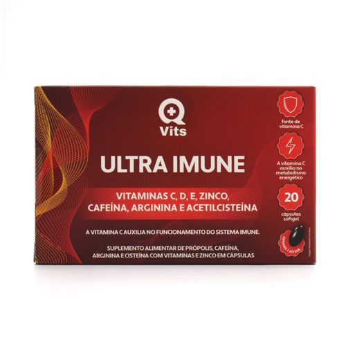 Ultra Imune Energia QMaisVits 20 Cápsulas Softgel