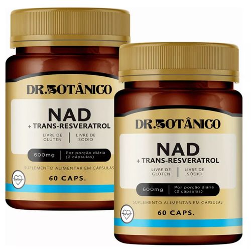 KIT 02 NAD + TRANS-RESVERATROL 600MG 60CAPS DR. BOTANICO KIT 02 NAD + TRANS-RESVERATROL 600MG 60CAPS DR. BOTANICO