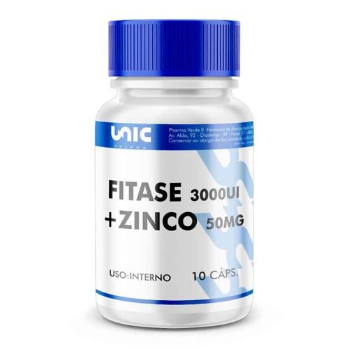 Fitase 3000 ui + Zinco 50mg 10 Cápsulas