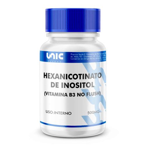 Hexanicotinato de Inositol (Vitamina B3 no Flushing) 500mg 60 Cápsulas Hexanicotinato de Inositol (Vitamina B3 no Flushing) 500mg 60 Cápsulas