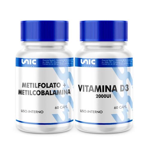Metilfolato + Metilcobalamina E Vitamina D3 - 60 Cápsulas 60 Cápsulas
