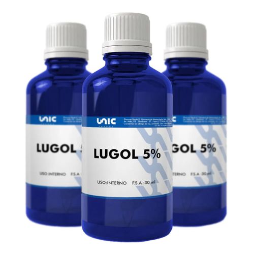 lugol 5% iodo Inorgânico 30Ml Kit c/3 lugol 5% iodo Inorgânico 30Ml Kit c/3