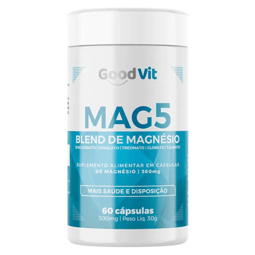 Magnésio 5 Blend 500mg 60 Cápsulas Good Vit Magnésio 5 Blend 500mg 60 Cápsulas Good Vit