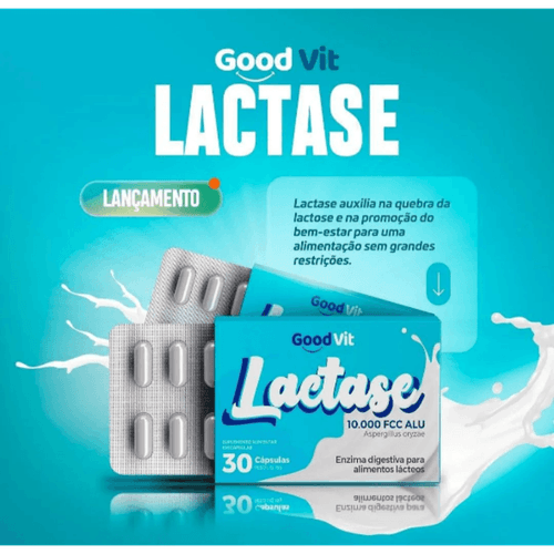 Lactase 10.000 FCC Good Vit C/30 Cápsulas – Auxilia na Digestão da Lactose Lactase 10.000 FCC Good Vit C/30 Cápsulas – Auxilia na Digestão da Lactose