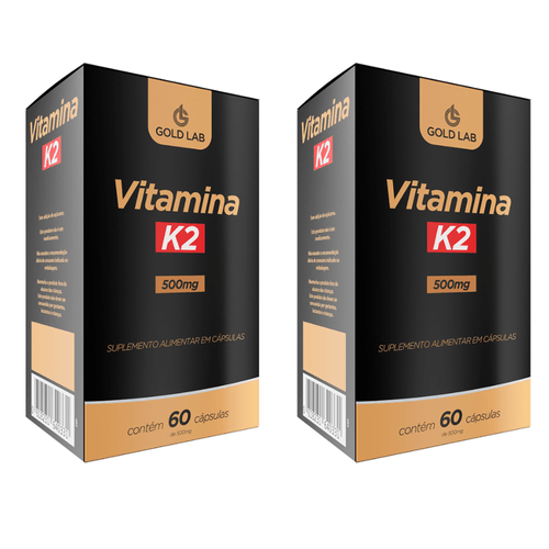Kit 2 Vitamina K2 Ossos Fortes 500mg 60 Cápsulas Gold Lab