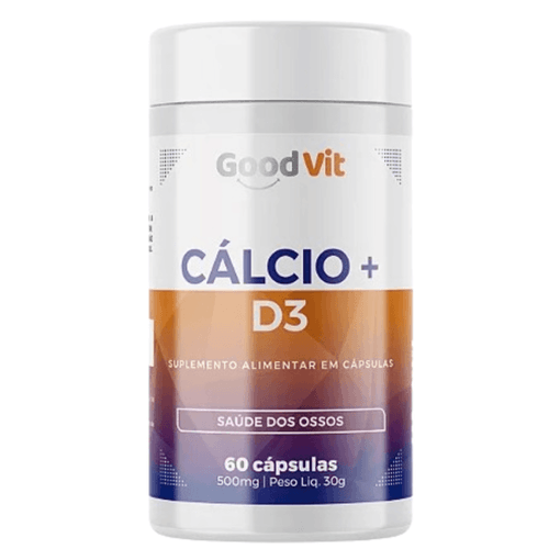 Cálcio + Vitamina D3 2.000UI 600mg 60 Cápsulas Good Vit
