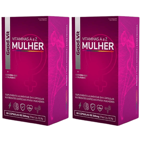 Kit C/2 Vitamina A a Z Mulher C/60 Cápsulas - Good Vit Kit C/2 Vitamina A a Z Mulher C/60 Cápsulas - Good Vit