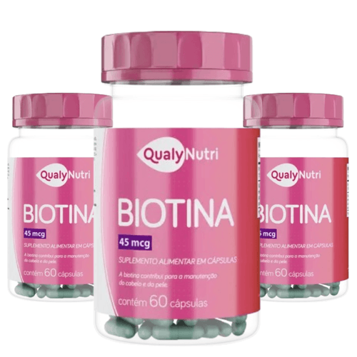 Kit C/3 Biotina C/60 Cápsulas - Qualy Nuitri Kit C/3 Biotina C/60 Cápsulas - Qualy Nuitri