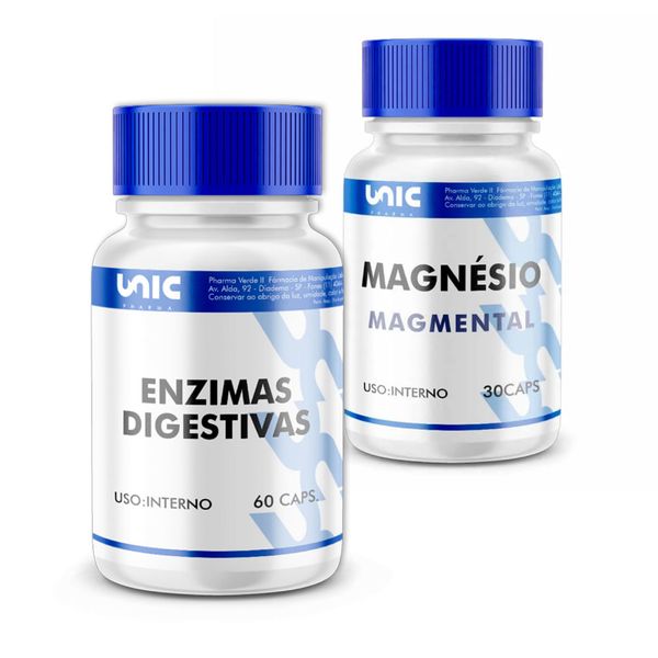 Kit MagMental 300mg mais Enzimas Digestivas