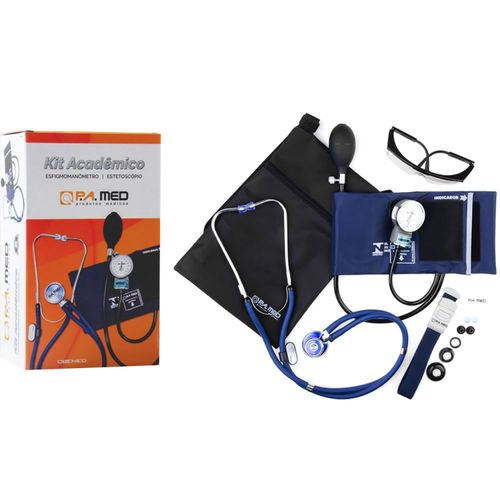 Kit Acadêmico KPA256 P.A. MED - Azul Com Bolsa Ergonômica Preta