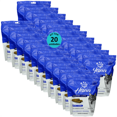 SNACK HANA LIFE DENTAL CARE CÃES ADULTOS RAÇAS MÉDIAS E GRANDES 650G KIT COM 20 SNACK HANA LIFE DENTAL CARE CÃES ADULTOS RAÇAS MÉDIAS E GRANDES 650G KIT COM 20