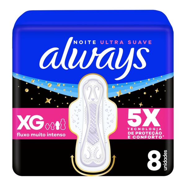 Absorvente Always Noite Ultra Suave com Abas 8 Unidades