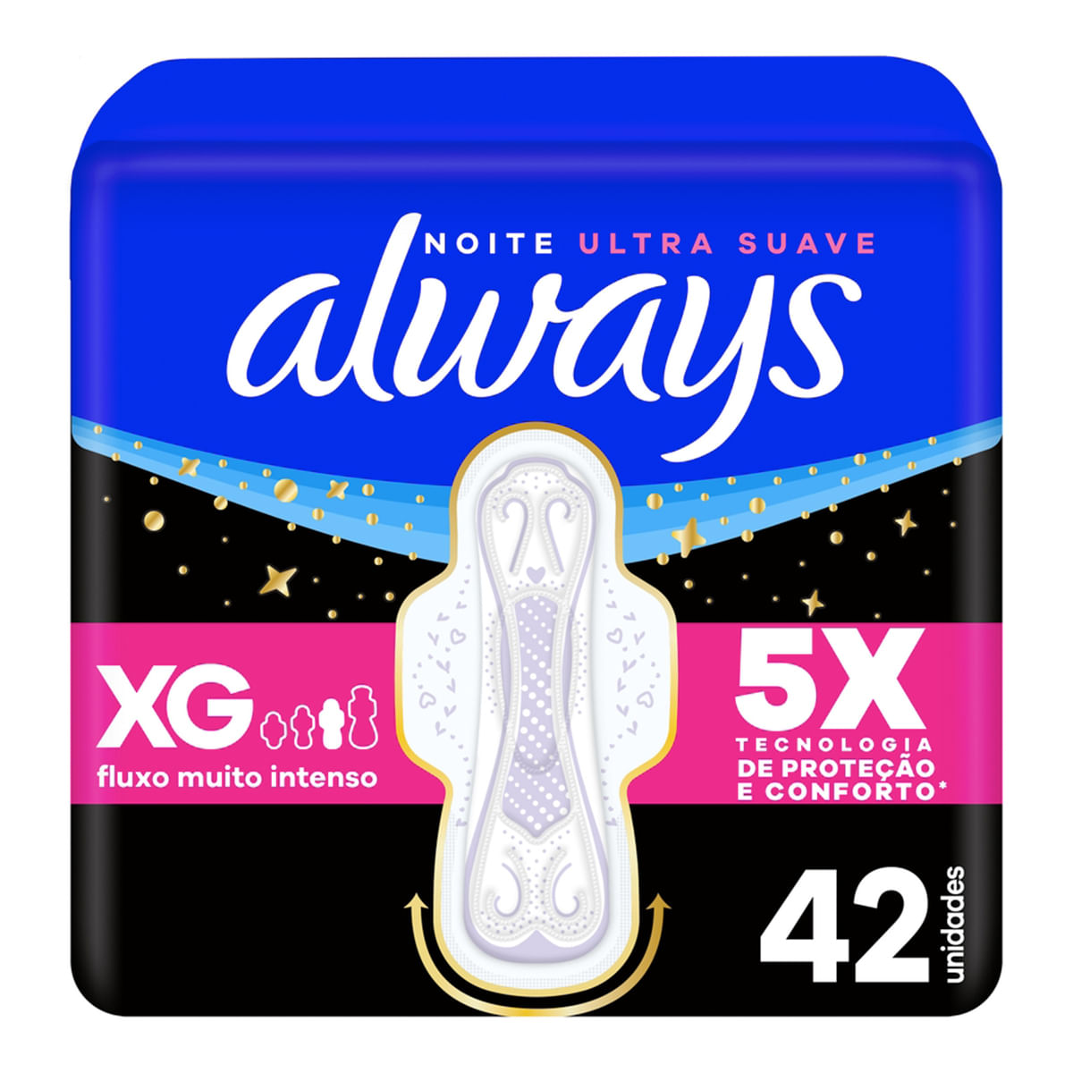Absorvente Always Noite Ultra Suave com Abas 42 Unidades