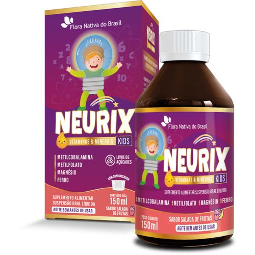 Neurix (mg, Fe, Metilfolato E B12) 150ml - Flora Nativa Sabor Salada De Frutas Neurix (mg, Fe, Metilfolato E B12) 150ml - Flora Nativa Sabor Salada De Frutas
