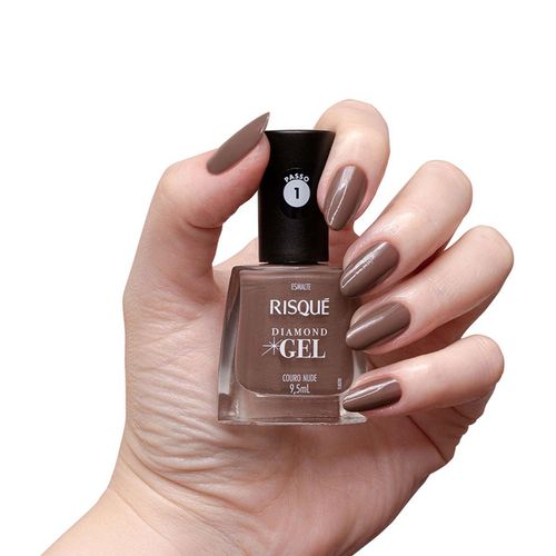 Esmalte Risque Diamond Gel Couro Nude