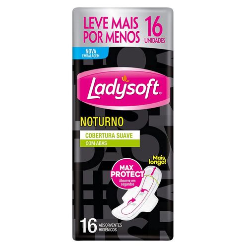Absorvente Ladysoft Noturno Com Abas Suave 16 Unidades
